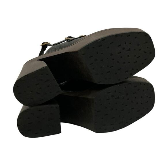 Charlotte Stone Gael Black Platform Mary Jane Heels Size 8 Retro Mod Style - Picture 9 of 10